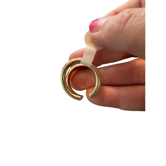 Loren Stewart Curateur Women's 14k Gold Plated Open Double Band Ring Size 7 - Picture 6 of 7